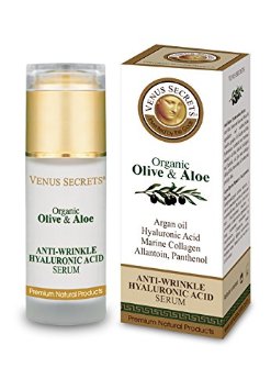 Anti Wrinkle Serum with Hyaluronic Acid - Anti Ageing Serum for Women - By Venus Secrets Natural Cosmetics - 40ml - Reduce Lines and Wrinkles and Boost Collagen For Beautiful Glowing Skin - Powerful moisturizer and hydration - Suitable For All Skin Types - FREE DELIVERY