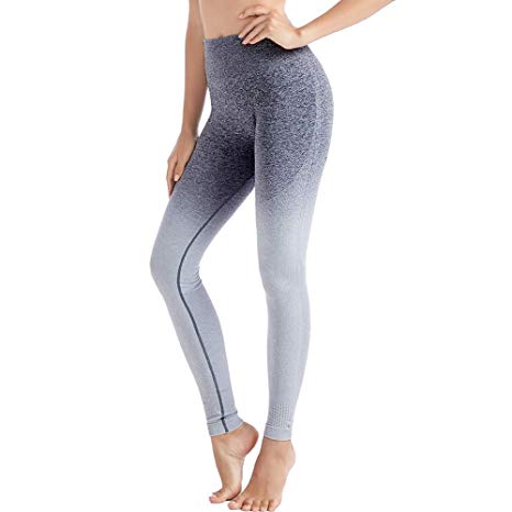 Aoxjox Yoga Pants for Women High Waisted Gym Sport Ombre Seamless Leggings