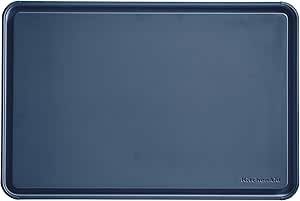 KitchenAid Classic Plastic Cutting Board with Perimeter Trench and Non Slip Edges, Dishwasher Safe, 12 x 18 inch, Ink Blue