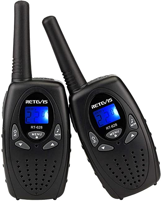 Retevis RT628 Walkie Talkie for Kids,Toys for 3-12 Year Old Boys Girls,VOX Portable 2 Way Radios Long Range for Outdoor Adventure Game(Black,2 Pack)