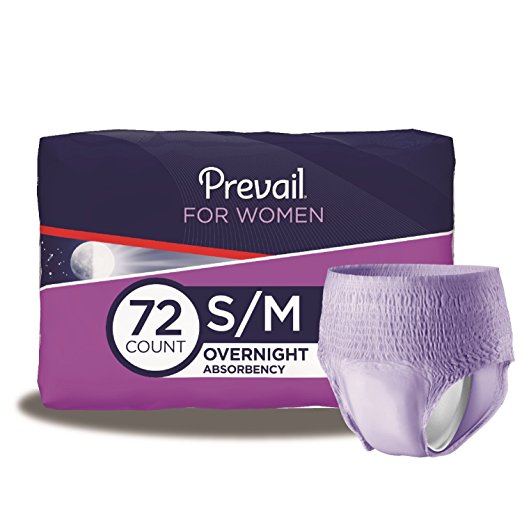 Prevail Overnight Absorbency Incontinence Underwear for Women, Small/Medium, 72 Count