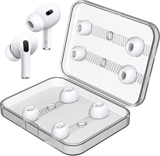 [4 Pairs XS/S/M/L] Link Dream Ear Tips for AirPods Pro 2 (2nd Generation) Silicon Ear Buds Tips with Portable Storage Box (XS/S/M/L)