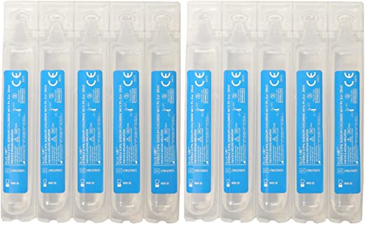 10 Pack of CMS Medical 20ml First Aid Sterile 0.9% Sodium Chloride Eye Wash Pods