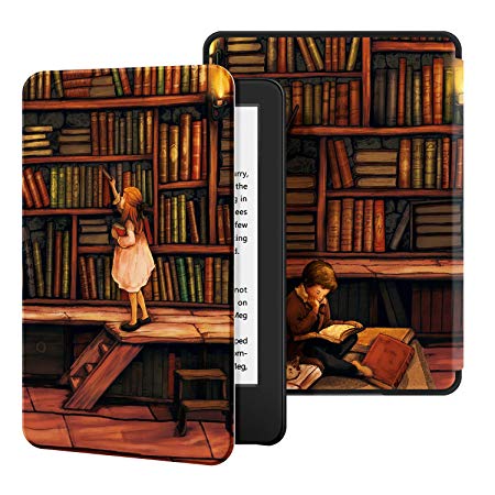 Ayotu Case for All-New Kindle(10th Gen, 2019 Release) - PU Leather Cover with Auto Wake/Sleep-Fits Amazon All-New Kindle 2019(Will not fit Kindle Paperwhite or Kindle Oasis),The Library