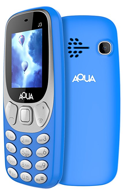 Aqua J3 - 1.8 Inch Display Dual SIM Basic Keypad Mobile Phone with 800 mAh Battery and vibration feature- Blue