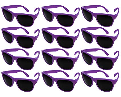 Edge I-Wear 12 Pack Fun Party Color Changing Sport Horn Rimmed Frame Sunglasses UV Protective Lens 5402DA