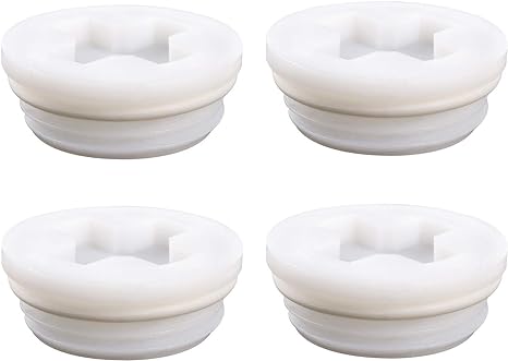 QWORK 2" Bung Cap, 4 PCS Poly Buttress Drum Bung for 55 Gallon Plastic Drum, Course Thread