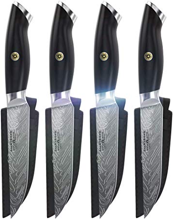 DALSTRONG - 5" Steak Knife Set (4 Piece) - Omega Series - BD1N-V - Hyper Steel - w/Sheath