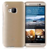 HTC ONE M9 Case Ultra Slim Goospery Color Pearl Jelly Case Slight Pearl Glittery Sheen Anti-Yellowing and Anti-Discoloring Finish Premium TPU Shock Absorption Cover for HTC ONE M9 - Gold