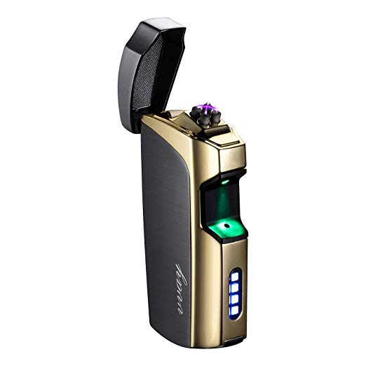 VVAY Electric Arc Lighter Windproof Electronic Double Plasma USB Rechargeable Flameless Cigarette Lighter, Black