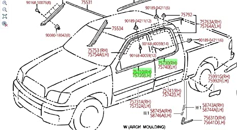 GENUINE TOYOTA OEM BELT 4 PIECE MOLDING KIT 2004-2006 TUNDRA FRONT KIT SEQUOIA