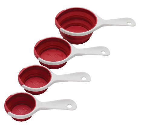 Chef'n SleekStor Pinch Pour Collapsible Measuring Cups (Cherry)