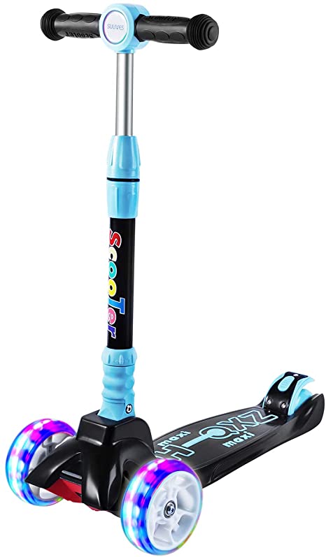 SULIVES Height Adjustable Kick Scooter for Kids with 3 Wheels Best Gifts for Ages 3-5 5-8 6-12 Toddlers Boys Girls