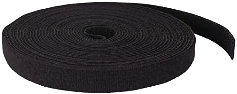 Double Sided Hook and Loop Tape, 25 Feet, Black