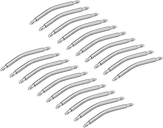 uxcell 22mm Curved Spring Bar Pins 1.8mm Dia Stainless Steel Double Flanged End Watch Band Link Pin 20pcs