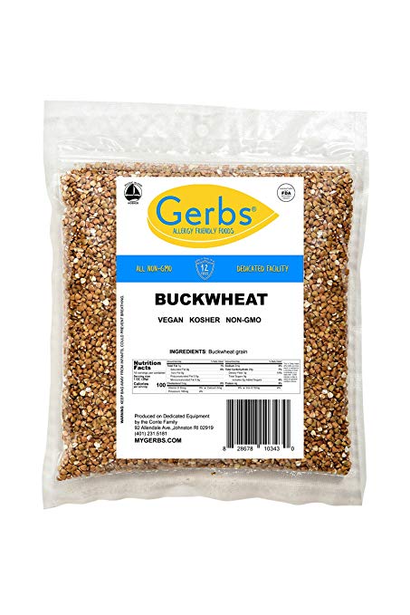GERBS Buckwheat Grain by 1 LB - Top 12 Food Allergen Friendly & NON GMO – Vegan & Kosher – Product of USA