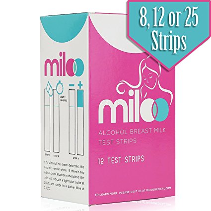 Breastmilk Alcohol Test Strips for Breastfeeding Moms 12 Strips - Quick Result Reliable Breastmilk Tests for the Presence of Alcohol in Breast Milk with Graded Results by Miloo
