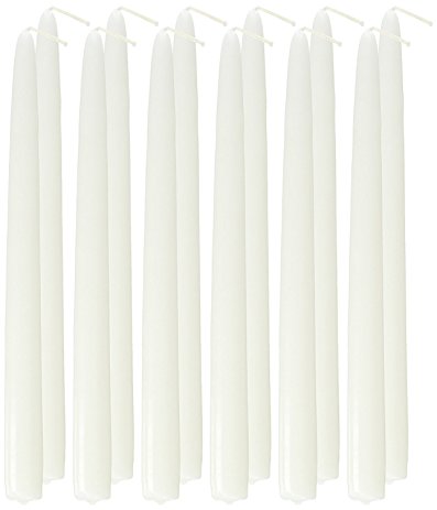 Dripless Taper Candles 8" Inch Tall Wedding, Home & Holiday Decoration, Dinner Candle Set Of 12 (WHITE)