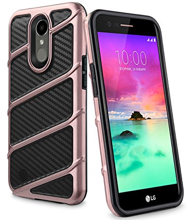 LG K20 V Case, LG K20 Plus Case, LG Harmony Case, UrbanDrama Anti-Slip Shockproof Dual Layer Hybrid Hard PC Soft TPU Protective Case for LG K20 Plus/LG K20 V/LG LV5/LG K10 2017, Rose Gold