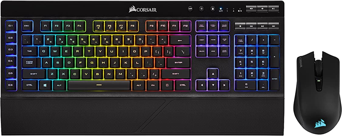 CORSAIR Wireless Gaming Bundle - K57 RGB Wireless Gaming Keyboard - Harpoon RGB Wireless Gaming Mouse - Hyper-Fast Slipstream Wireless Technology