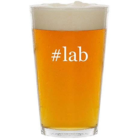 #lab - Glass Hashtag 16oz Beer Pint
