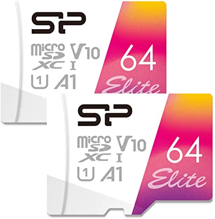 Silicon Power 64GB 2-Pack MicroSDXC UHS-1 Memory Card with Adapter