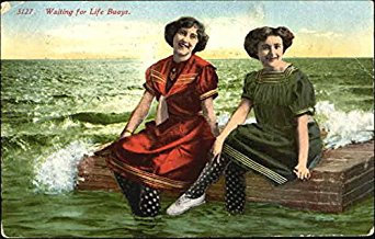 Waiting For Life Buoys Swimsuits & Pinup Original Vintage Postcard