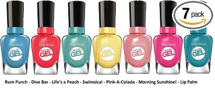 Sally Hansen Miracle Gel Finger Nail Polish Color Lacquer Collection Set Of 7