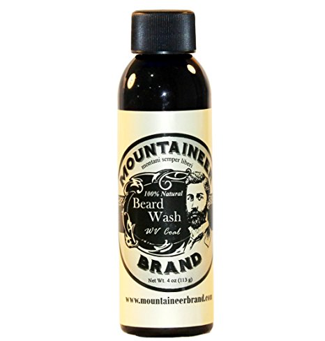 Beard Wash by Mountaineer Brand All-Natural beard shampoo - Cleans and Conditions 8 oz bottle (4 ounce, WV Coal)