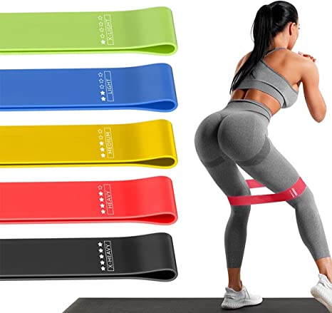 Resistance Loop Exercise Bands Exercise Bands for Home Fitness, Stretching, Strength Training, Physical Therapy, Crossfit, Pilates Yoga Flexbands, TPE Elastic Workout Bands for Women Men Kids , Set of 5