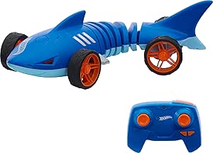 Hot Wheels RC Toy Car, Remote-Control Shark Speeder in 1:15 Scale That Bends, Turns & Slides Like a Mutant Machine, Features Lights & Sounds