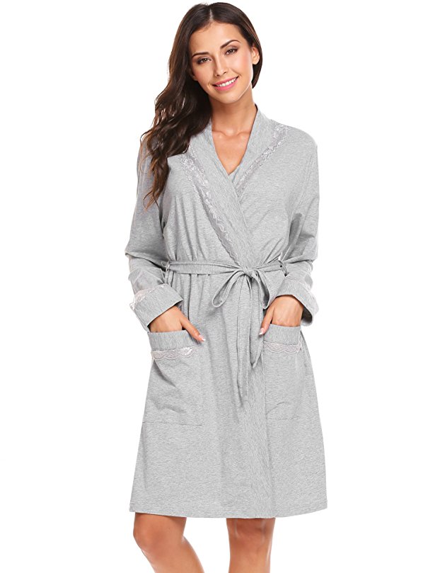 Avidlove Women's Robe Kimono Cotton Short Knit Lightweight Sleepwear