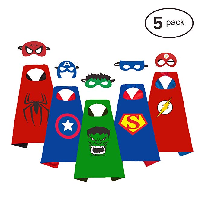 Angel Kiss Kids Super Heros Capes and Masks Set Costumes Dress Up Party