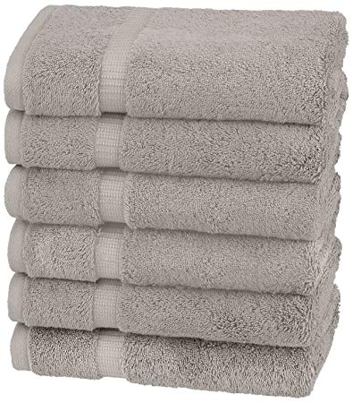 Pinzon Organic Cotton Hand Towels (6 Pack), Marble Grey