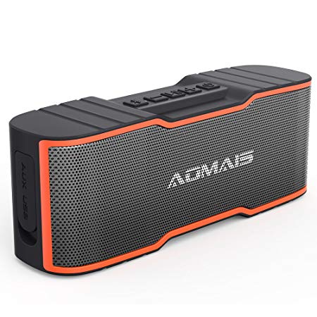 AOMAIS Sport II MINI Portable Bluetooth Speakers with 10W Superior Sound, Built-in Mic, Stereo Pairing, IPX4 Water-resistant Wireless Speaker for iPhone, iPod, iPad, Tablets, Echo Dot (Orange)