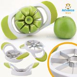 Advance World Apple Pear Potato Slicer Corer and Cutter Dividing Apples in 8 Sections Stainless-steel blades White and Green
