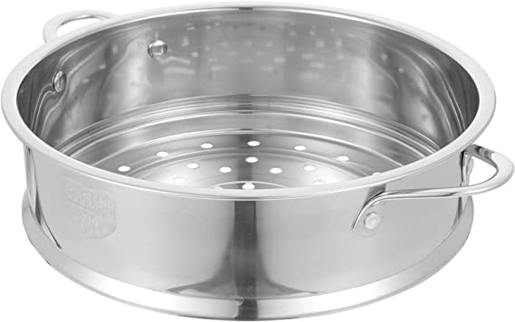 DOITOOL Stainless Steel Steamer Pot Vegetable Food Steamer Basket Insert Kitchen Saucepot Dim Sum Dumplings Bun Steamer 20cm