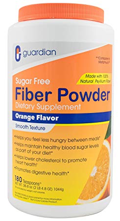 Guardian Natural Psyllium Fiber Supplement Powder, Sugar Free, Smooth Texture, 36.8 oz, 180 Doses