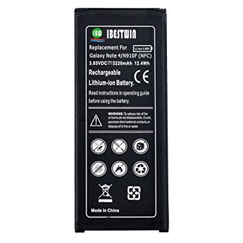 IBESTWIN 3.85V 3220mAh Li-ion Phone Replacement Battery for Samsung Galaxy Note 4, N910F, N910U 4G LTE, N910A(AT&T), N910P(Sprint), N910T(T-Mobile), N910V(Version)