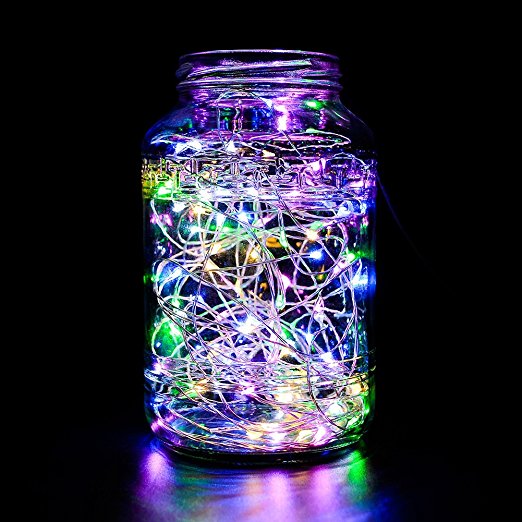 VOLADOR 100 LEDs 33ft/10M Multicolor Fairy Lights USB Interface Starry Lights Waterproof String Lights LED Flexible Bendable Wire Lights Rope Lights for Christmas(Multicolor)