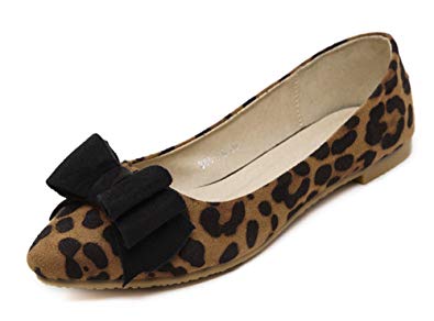 Sfnld Women's Flat Slip On Leopard Loafers Moccasin