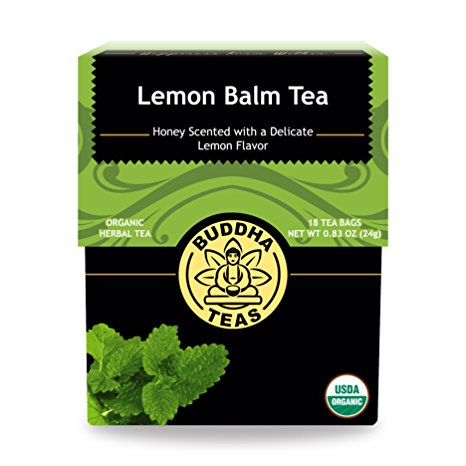 Organic Lemon Balm Tea - Kosher, Caffeine-Free, GMO-Free - 18 Bleach-Free Tea Bags