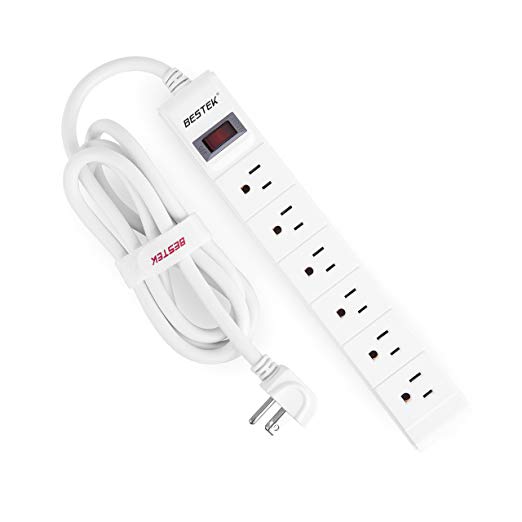 BESTEK 6-Outlet Surge Protector Power Strip with 6-Feet Power Cord