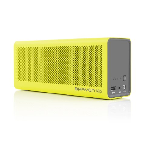BRAVEN 805 Wireless Bluetooth Speaker [18 Hour Playtime] - Yellow/Gray