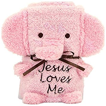 Elephant Blankie Pink with Jesus Loves Me