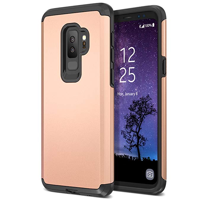 Trianium Protanium Galaxy S9 Plus Case with GXD Impact Gel Cushion and Reinforced Hard Bumper Frame [Premium Protection] Heavy Duty Covers for Samsung Galaxy S 9 Plus (2018) Phone - Gold