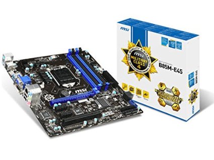 MSI Intel B85 LGA 1150 DDR3 USB 3.1 Micro ATX Motherboard (B85M-E45)