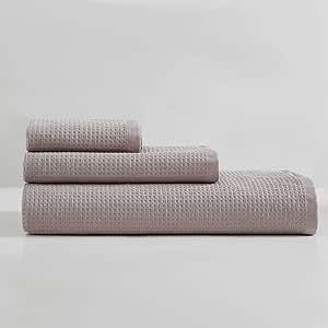 Calvin Klein - Towel Set, Soft & Absorbent Cotton Towels, Modern Bathroom Decor, Oeko-Tex Certified (Eternity Solid Lavender, 3-Piece)