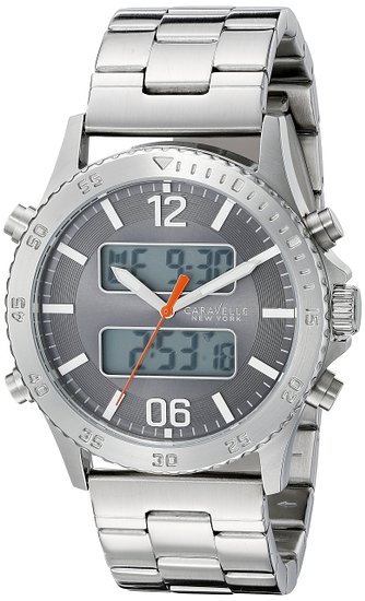 Caravelle New York Men's 43B141 Analog-Digital Display Analog Quartz White Watch
