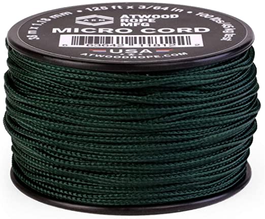 Atwood Rope MFG Micro Utility Cord 1.18mm X 125ft Reusable Spool | Tactical Nylon/Polyester Fishing Gear, Jewlery Making, Camping Accessories